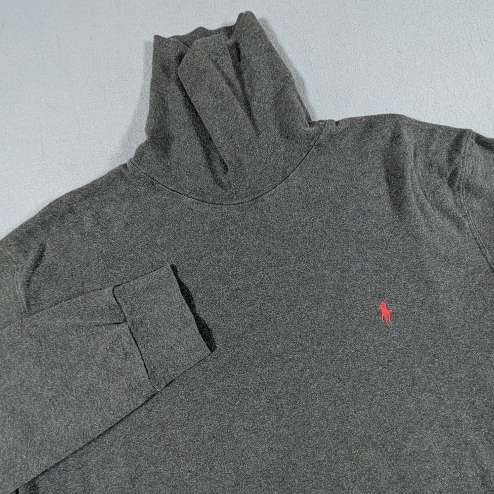 Polo Ralph Lauren Turtleneck Shirt Mens Large Gray Long Sleeve Pony Logo